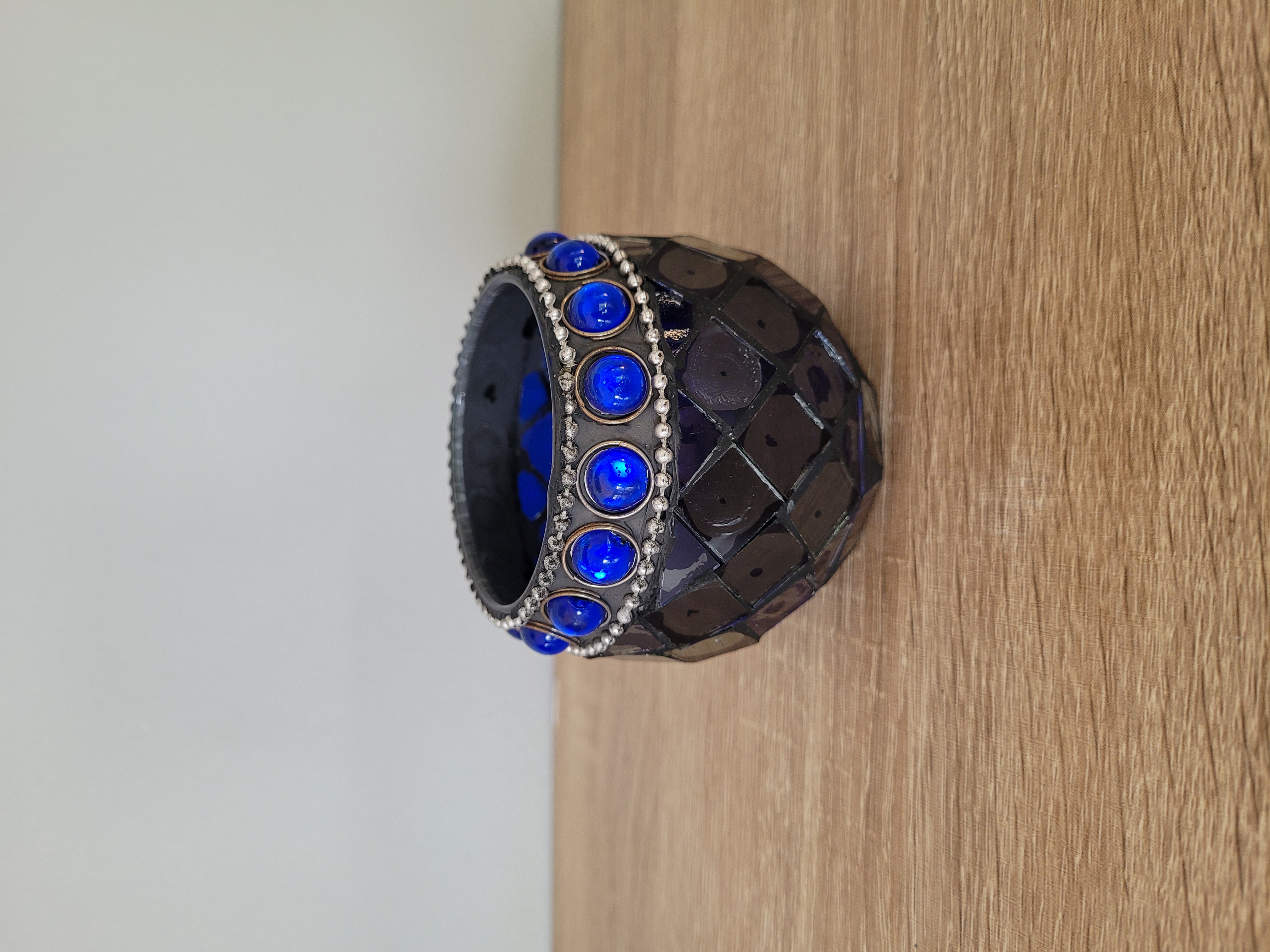 Mosaic Blue Glass Votive Mosaic Blue Glass Votive