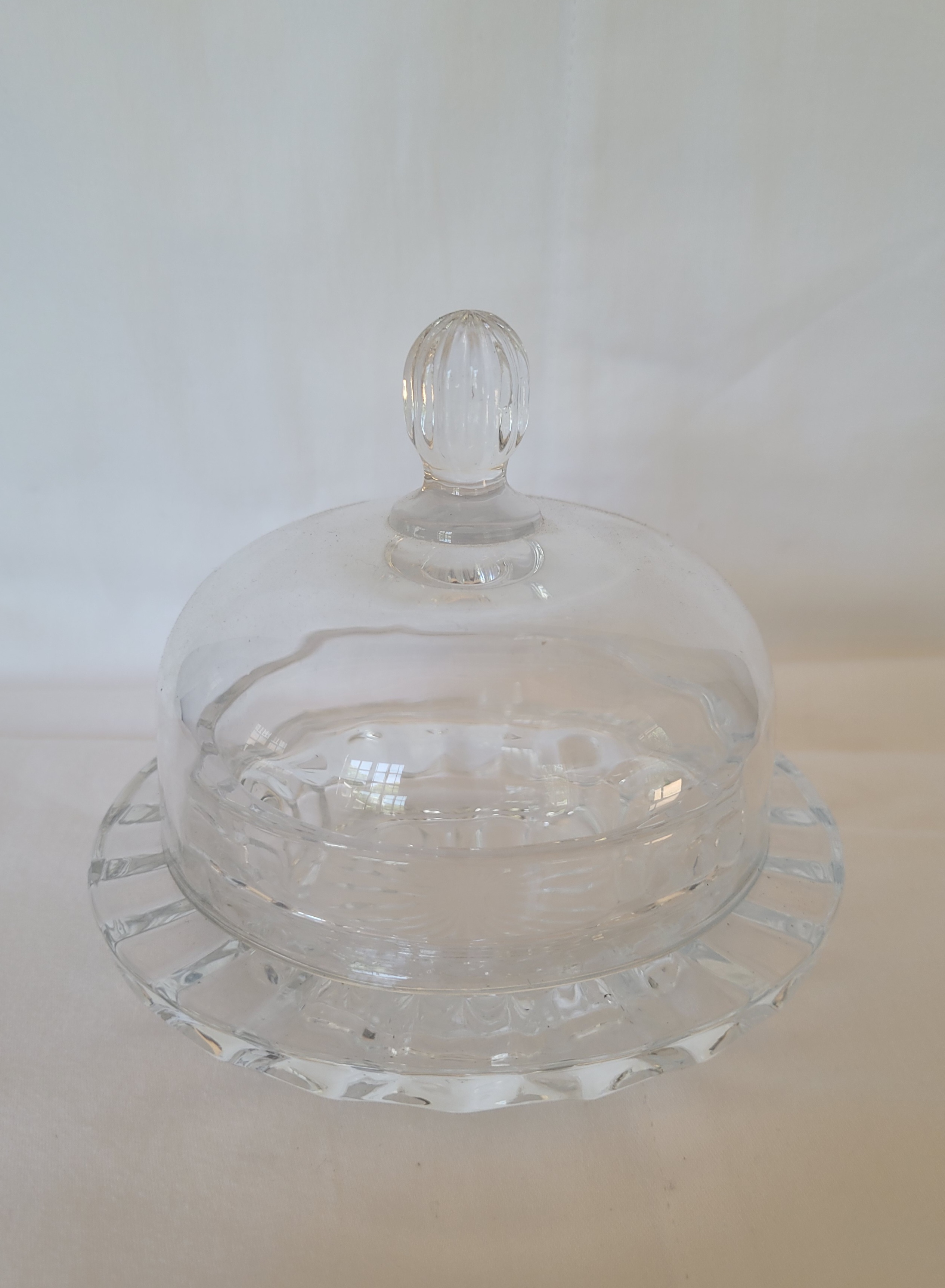 Crystal mini butter dish with lid