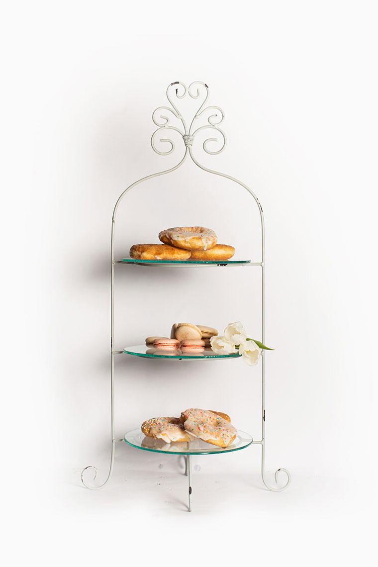 3 Tier French Blue With Glass 3 Tier French Blue With Glass