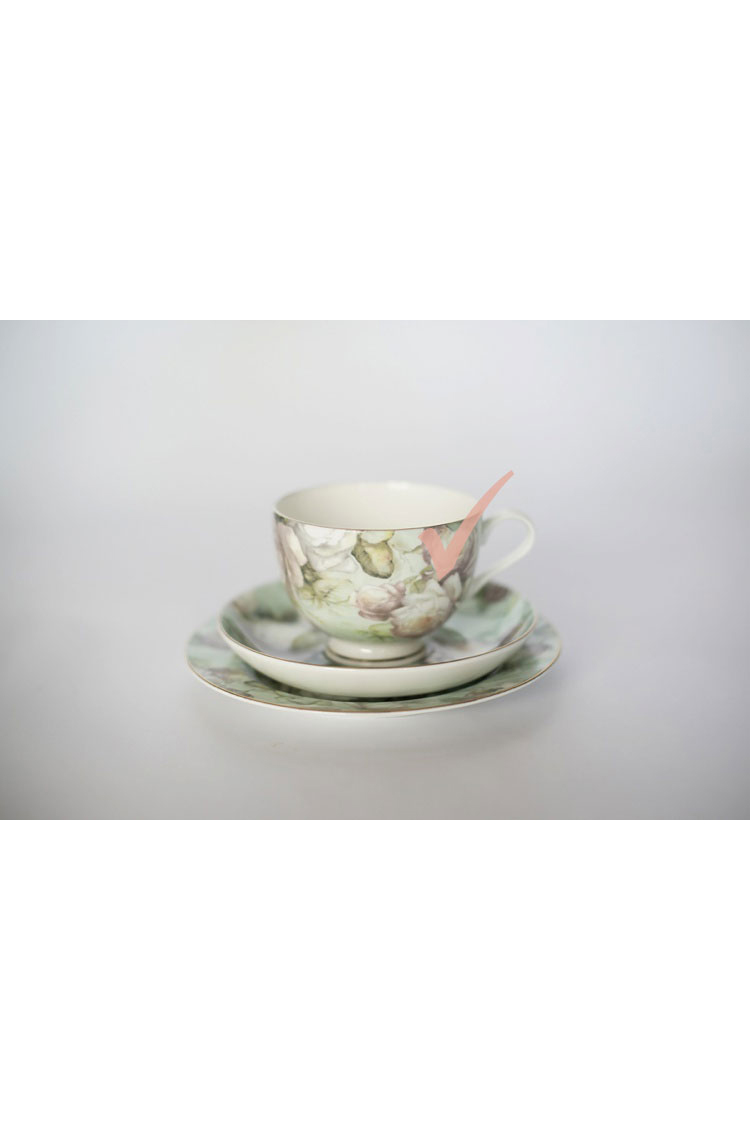 Floral teacup, saucers & side plate set