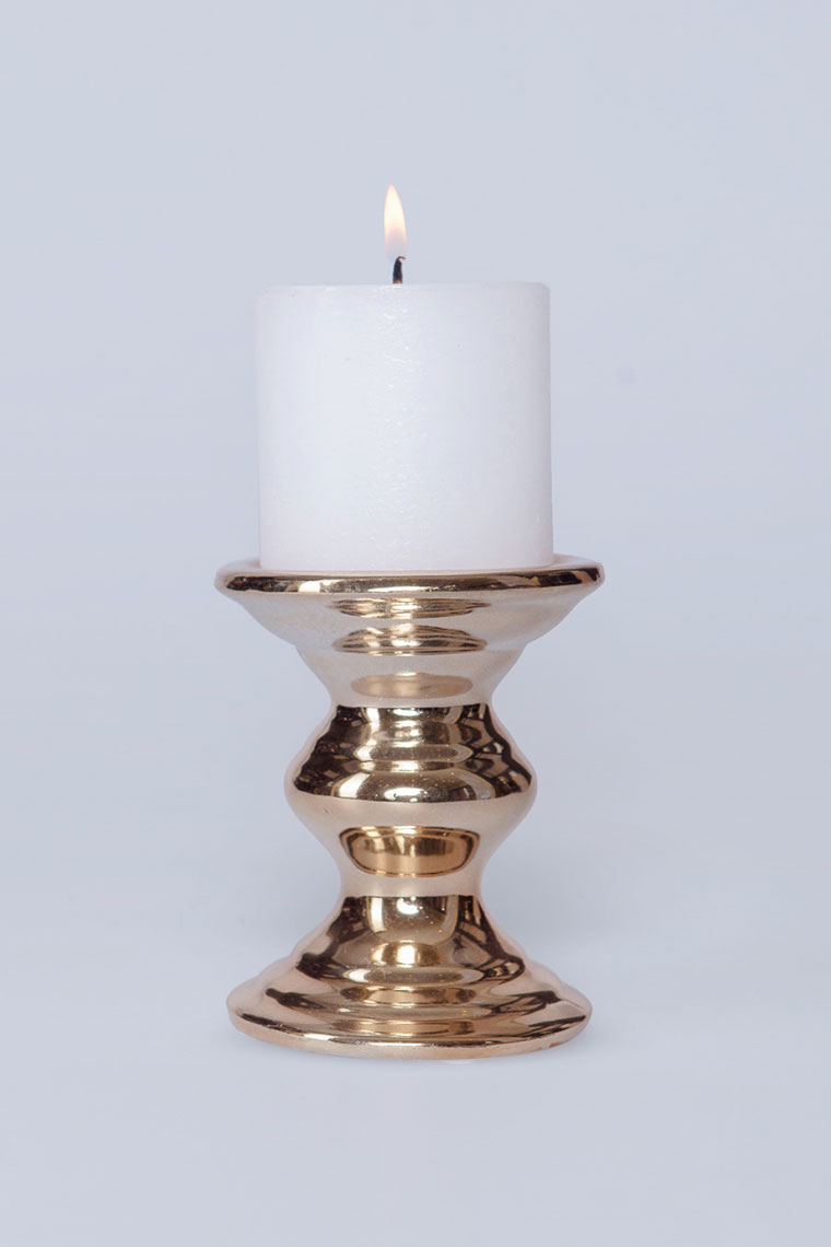 Gold Pillar Candle Holder