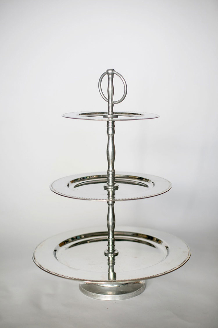 3 Tier Silver Cake Stand
