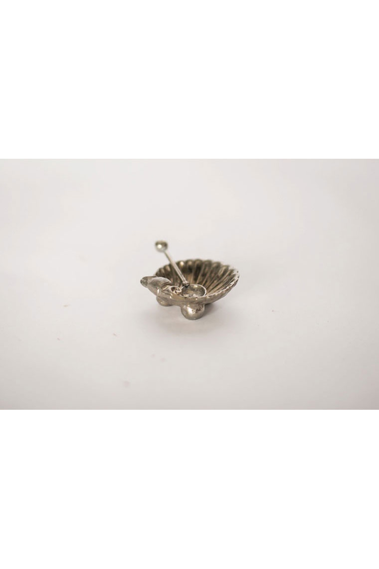 Shell Salt And Pepper Dish With Spoon