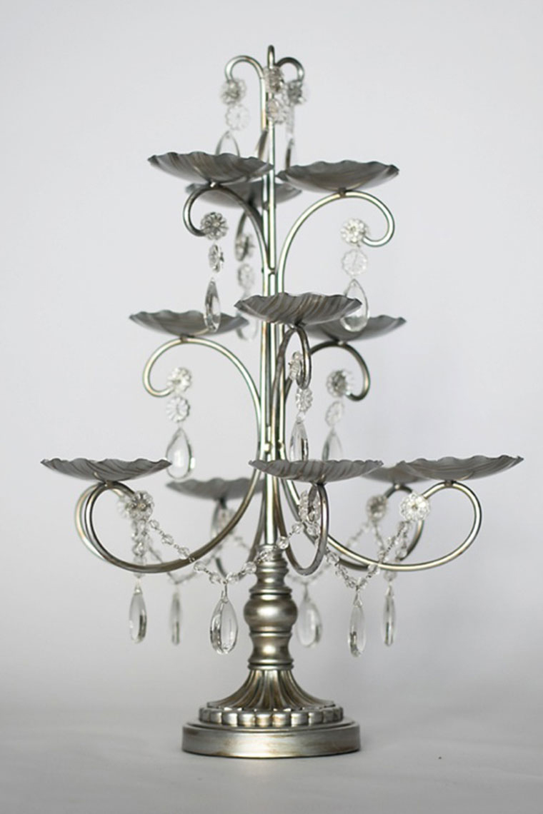 Silver And Crystal Cupcake Stand Silver And Crystal Cupcake Stand