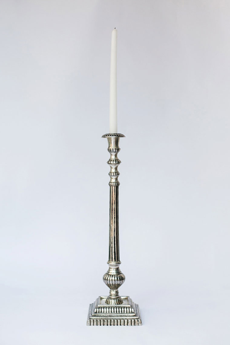 Victorian Silver Square Candlestick