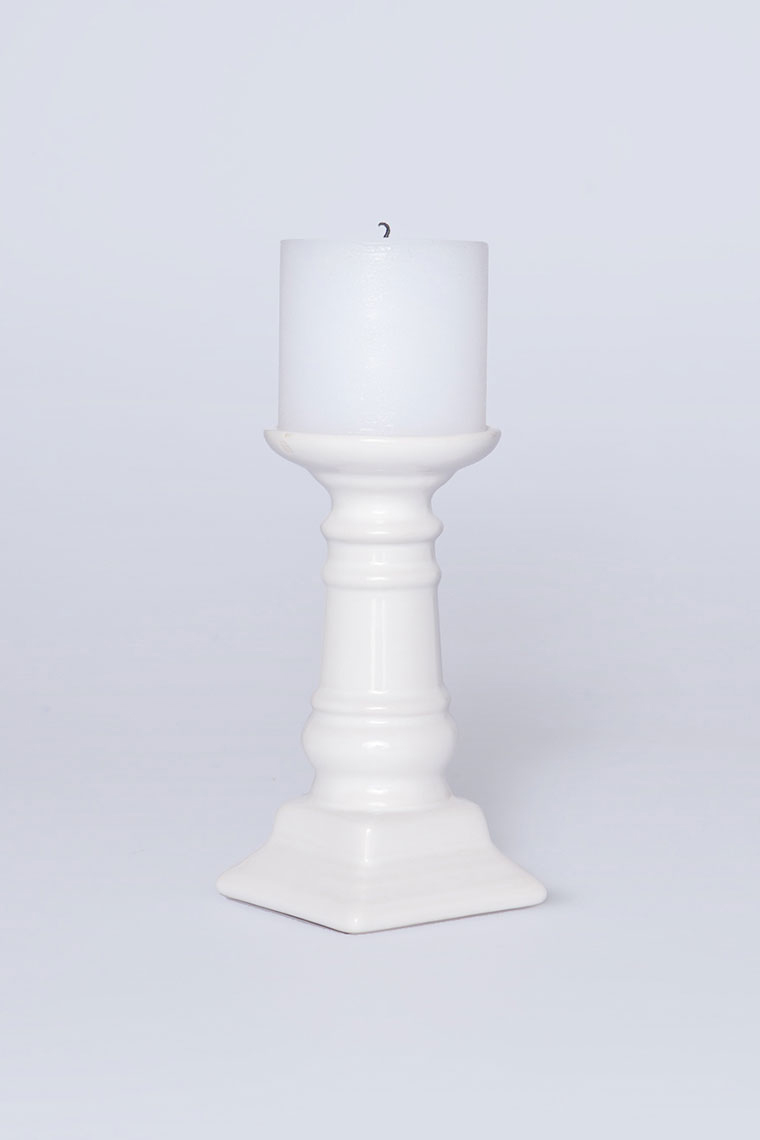 White Ceramic Candlesticks