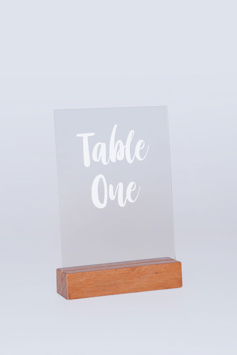 Wooden Base And Perspex Table No