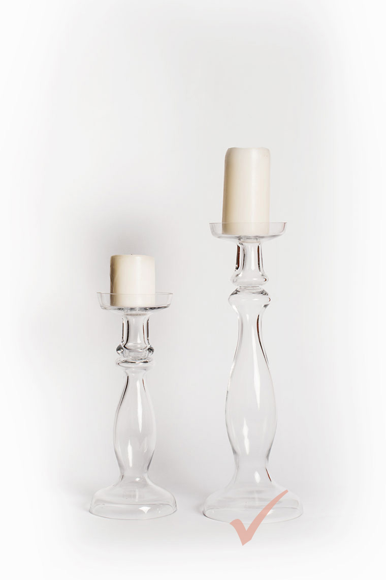 Large Glass Candlesticks