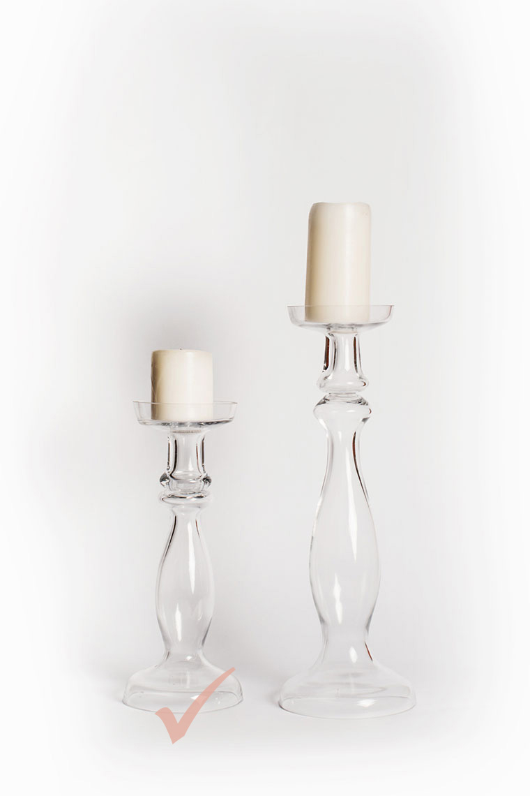 Medium Glass Candlesticks