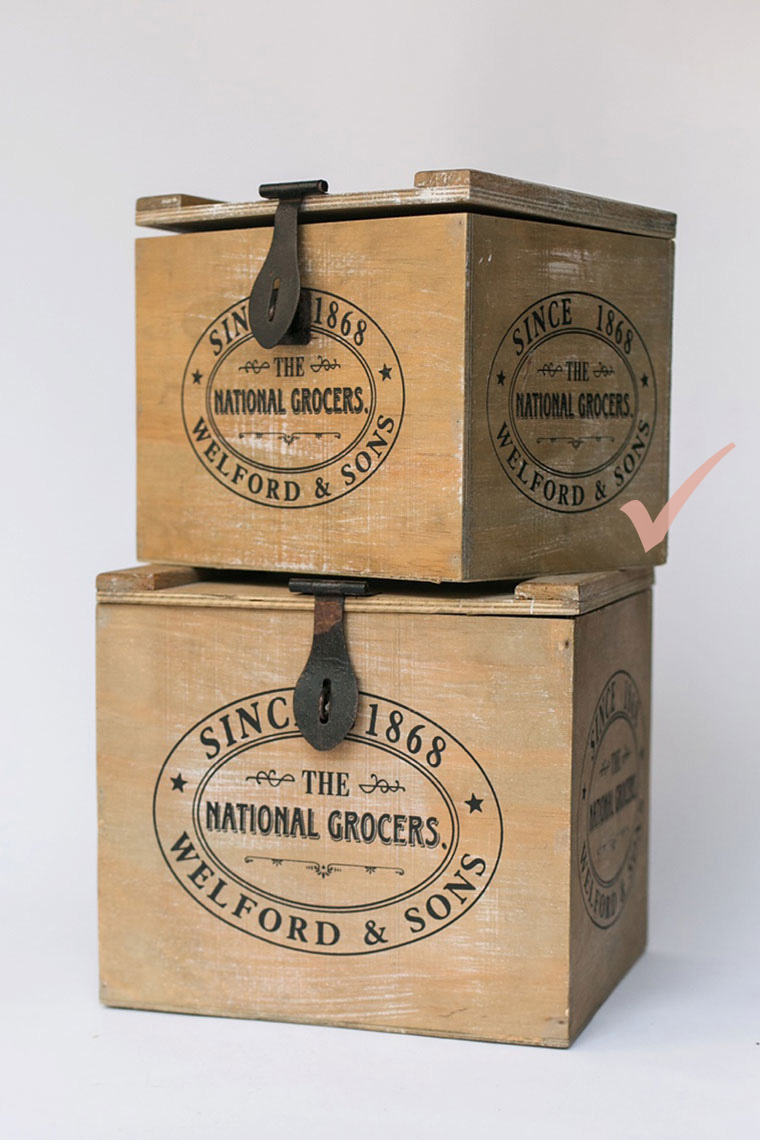 Med Wooden Grocery Box Med Wooden Grocery Box