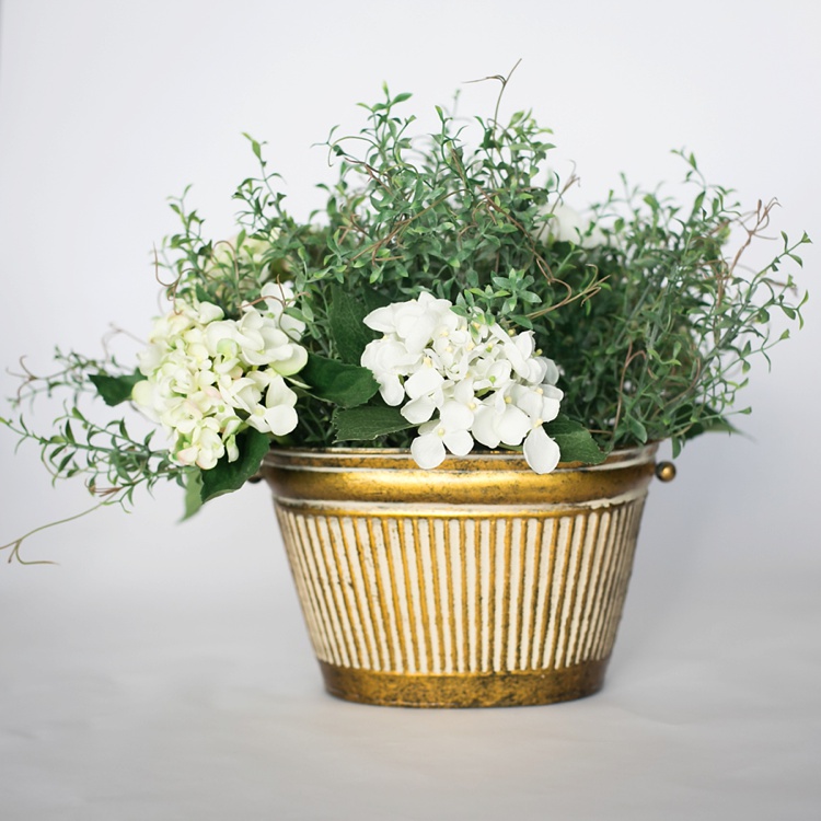 Gold with White Stripe Vase