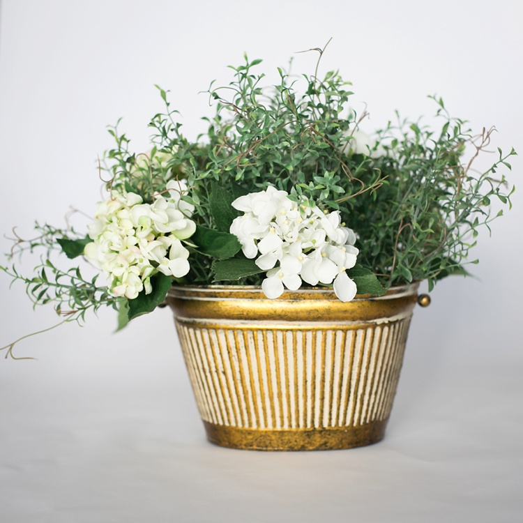 Gold with White Stripe Vase Gold with White Stripe Vase