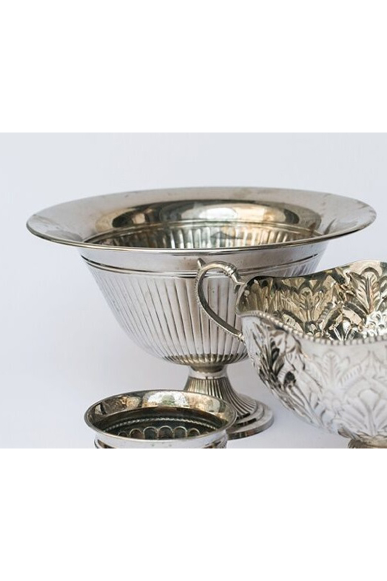 Large Silver Fluted